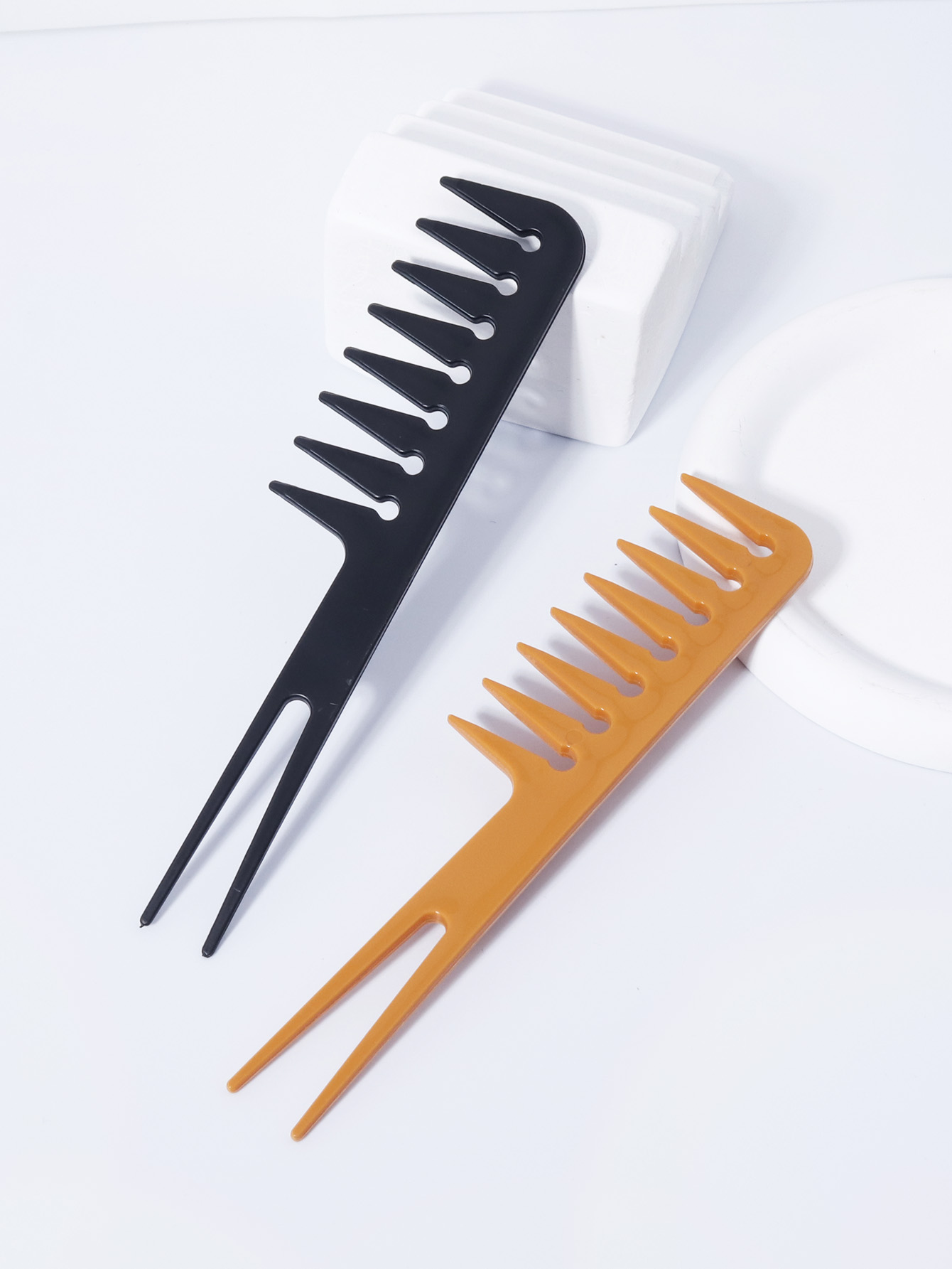 Men'S Grooming Brush - مشط ذو شوكة مزدوجة وأسنان عريضة،