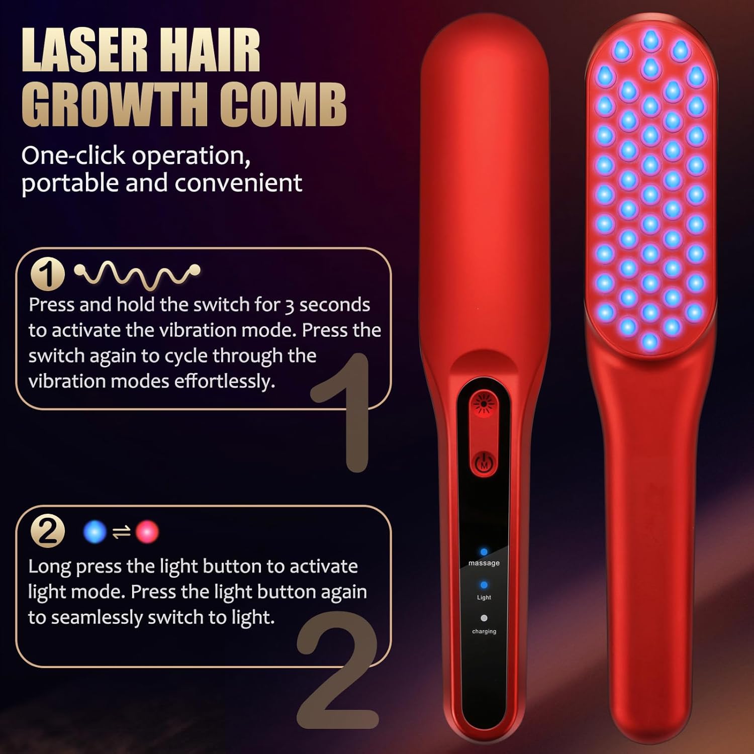مشط نمو الشعر بالليزر، علاج نم - مراجعة Men'S Grooming Brush وسعره