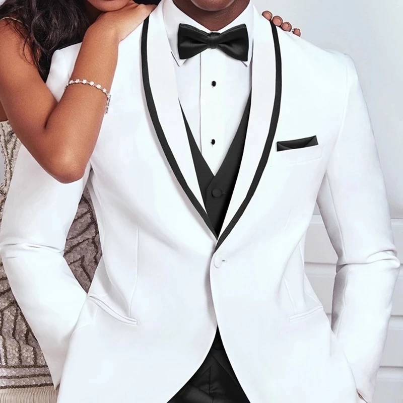 سترة بيضاء وسوداء للعريس، بدلة - مراجعة Men'S Grooming Company وسعره